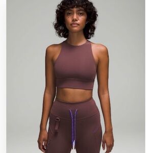 Lululemon Athletica Energy High-Neck Longline Sports Bra Dark Oxide size 8